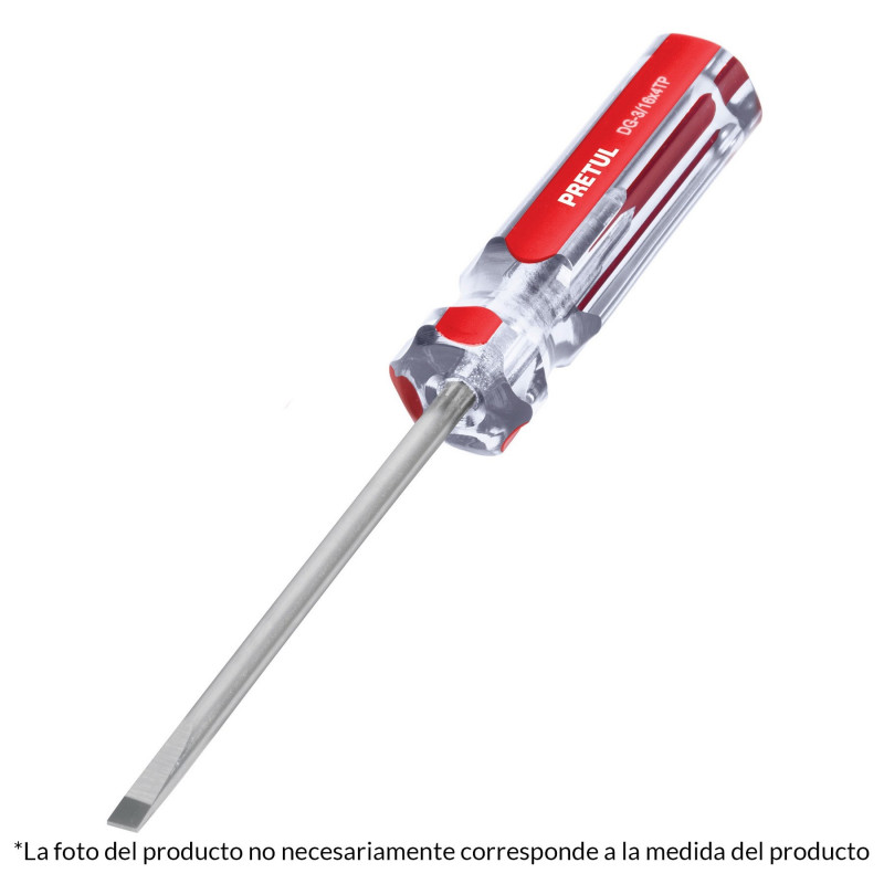 Destornillador Gabinete 1/8" x 4" Mango PVC Pretul